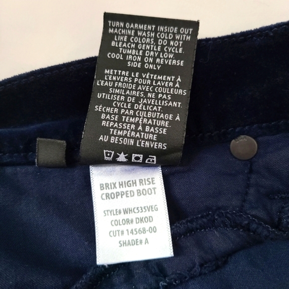 Navy Blue High Rise Velvet Pants - Picture 8 of 9